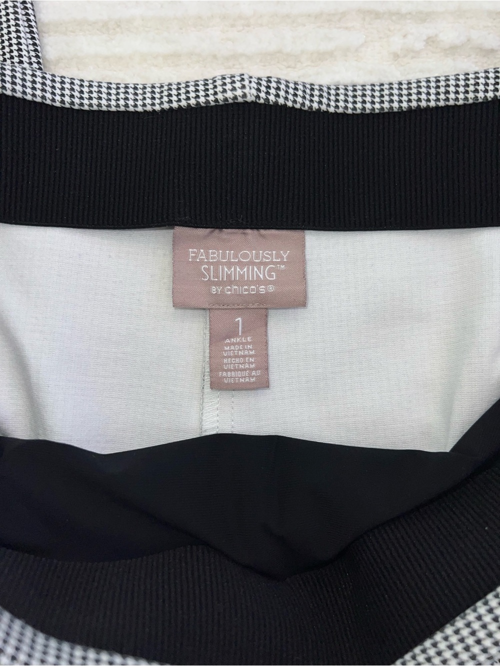 Chico's Black and White Houndstooth Slim Ankle Pants - Picture 5 of 5